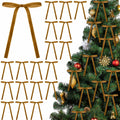 Glitinsel Khaki Velvet Bows Christmas Tree Ornaments 24 Pcs 5x7in