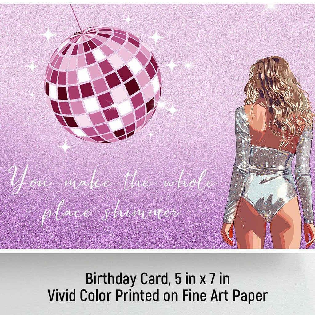 GIFTSFARM Birthday Card for Girls Women Purple Stars Music Theme