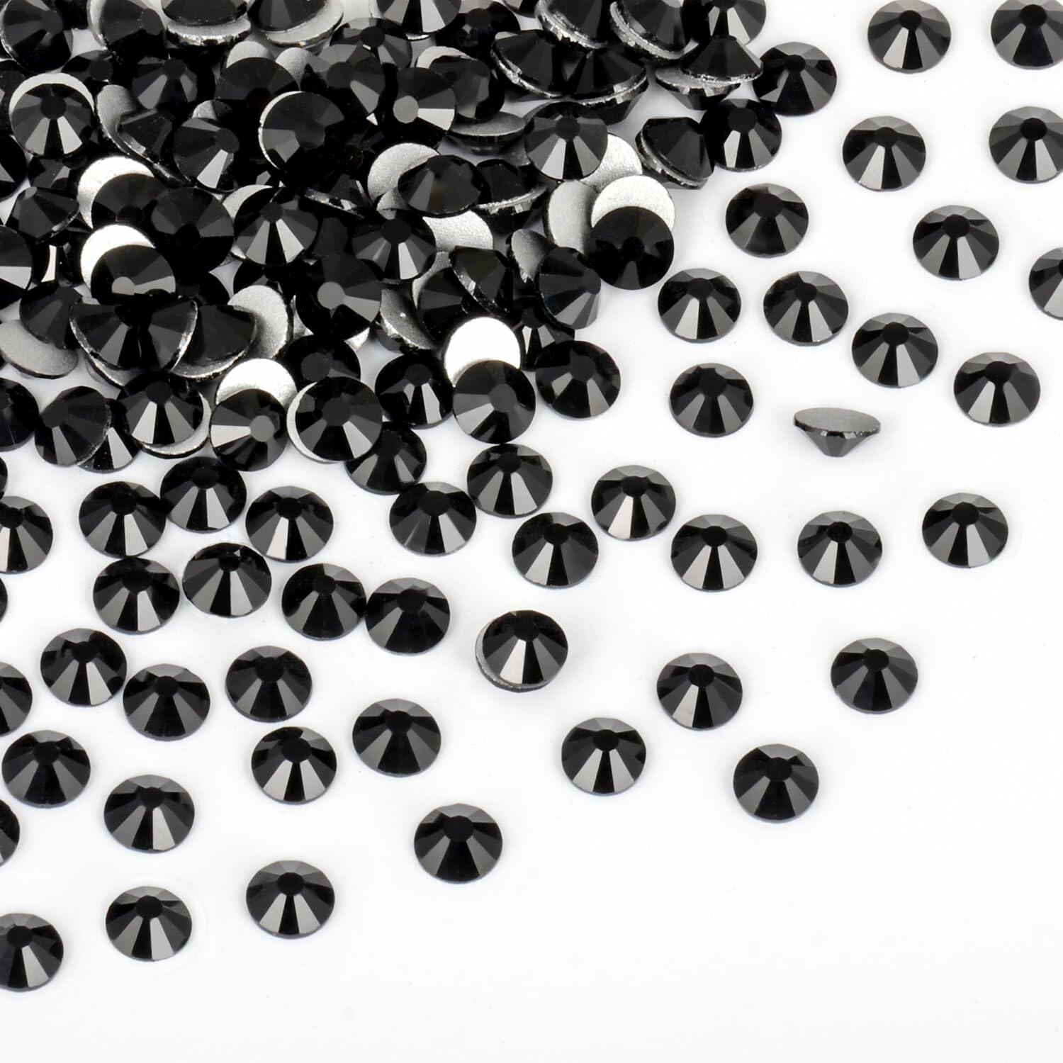 CMBYN Glue Fix Crystal Flatback Rhinestones 6.5mm ss30 288pcs Black