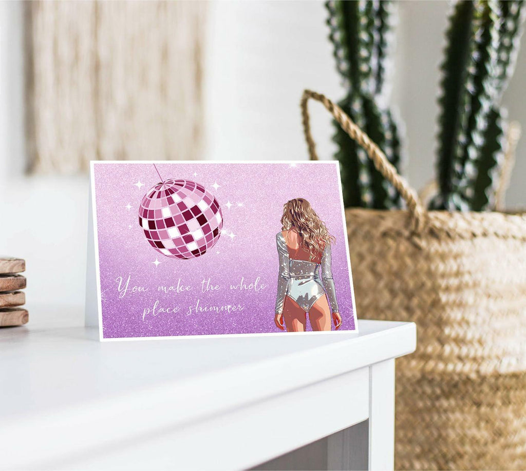 GIFTSFARM Birthday Card for Girls Women Purple Stars Music Theme