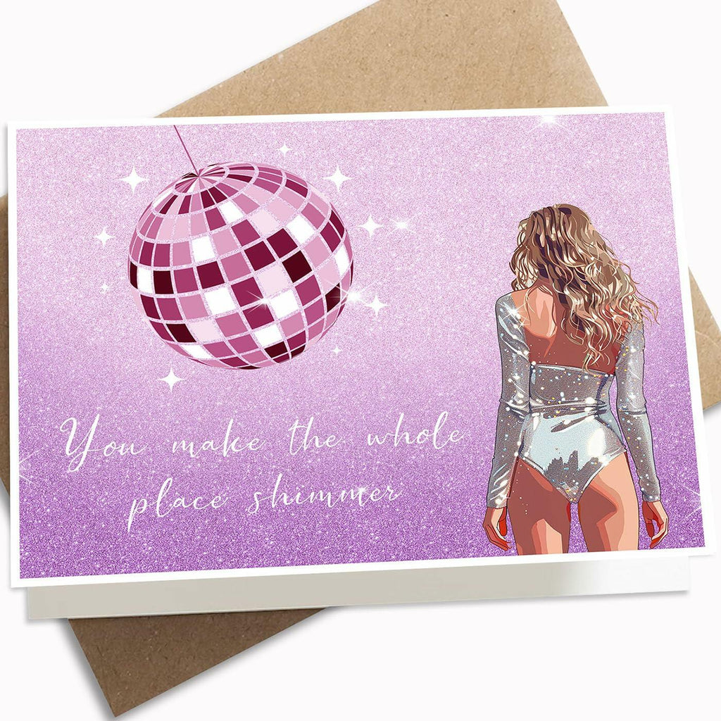 GIFTSFARM Birthday Card for Girls Women Purple Stars Music Theme