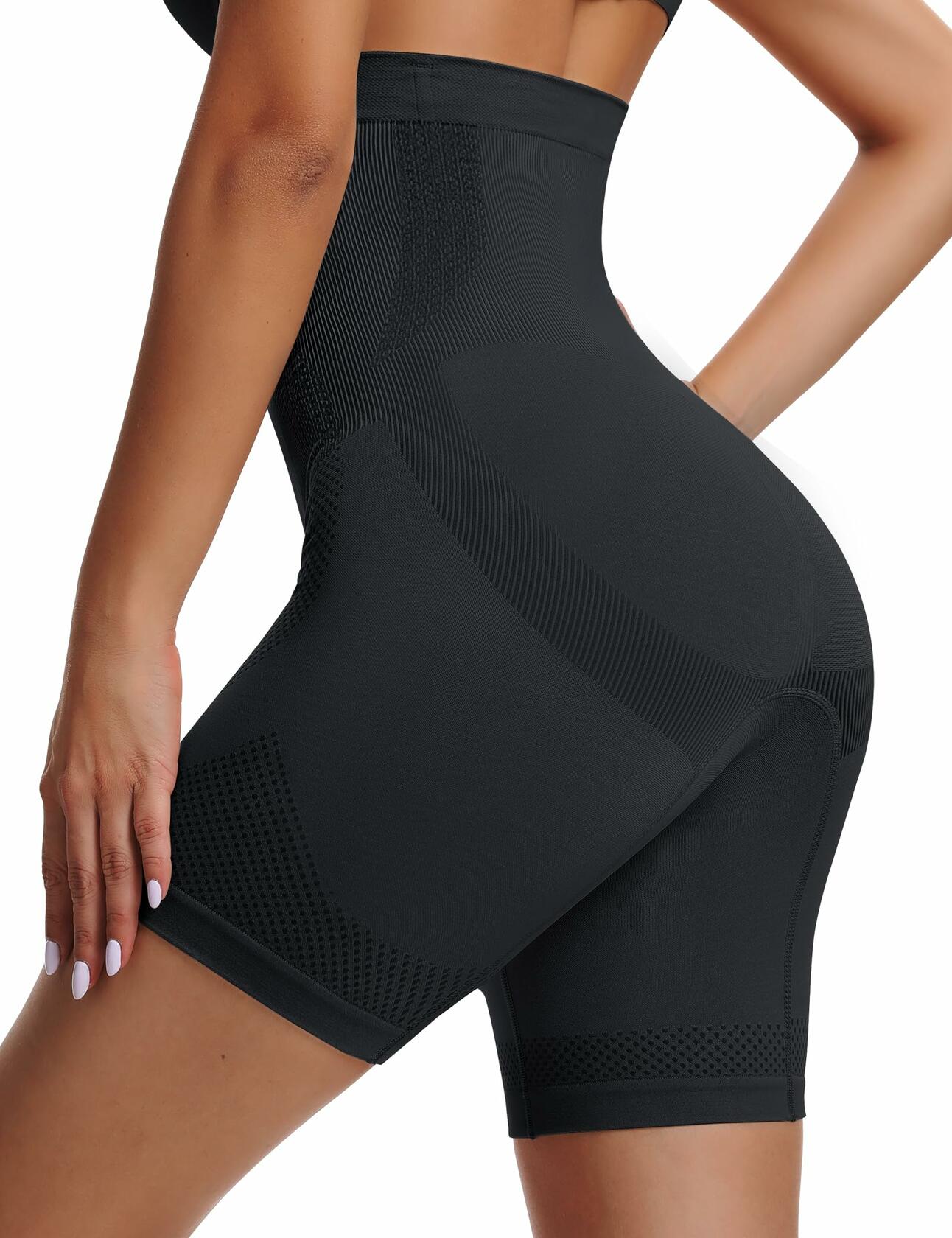 Sarin Mathews Womens High Waisted Tummy Control Shapewear Shorts Black Size XS-S