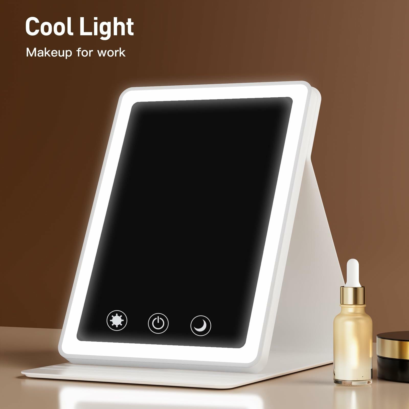 BACK KTCL 2 Pack 2025 Rechargeable Travel Makeup Vanity Mirror 72 LED White
