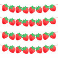 PEUTIER 4pcs Strawberry Party Banners Baby Shower Decorations Red Paper