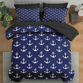 Pamnest Twin Comforter Set Nautical Navy Blue 5 Pcs Bedding Size Twin