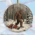 ROCI Bigfoot Killed Santa Christmas Ornament 3.6in Acrylic Funny Gag Gift