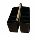 LUEUR Cleaning Caddy Organizer with Handle, Multiple Compartments, Black