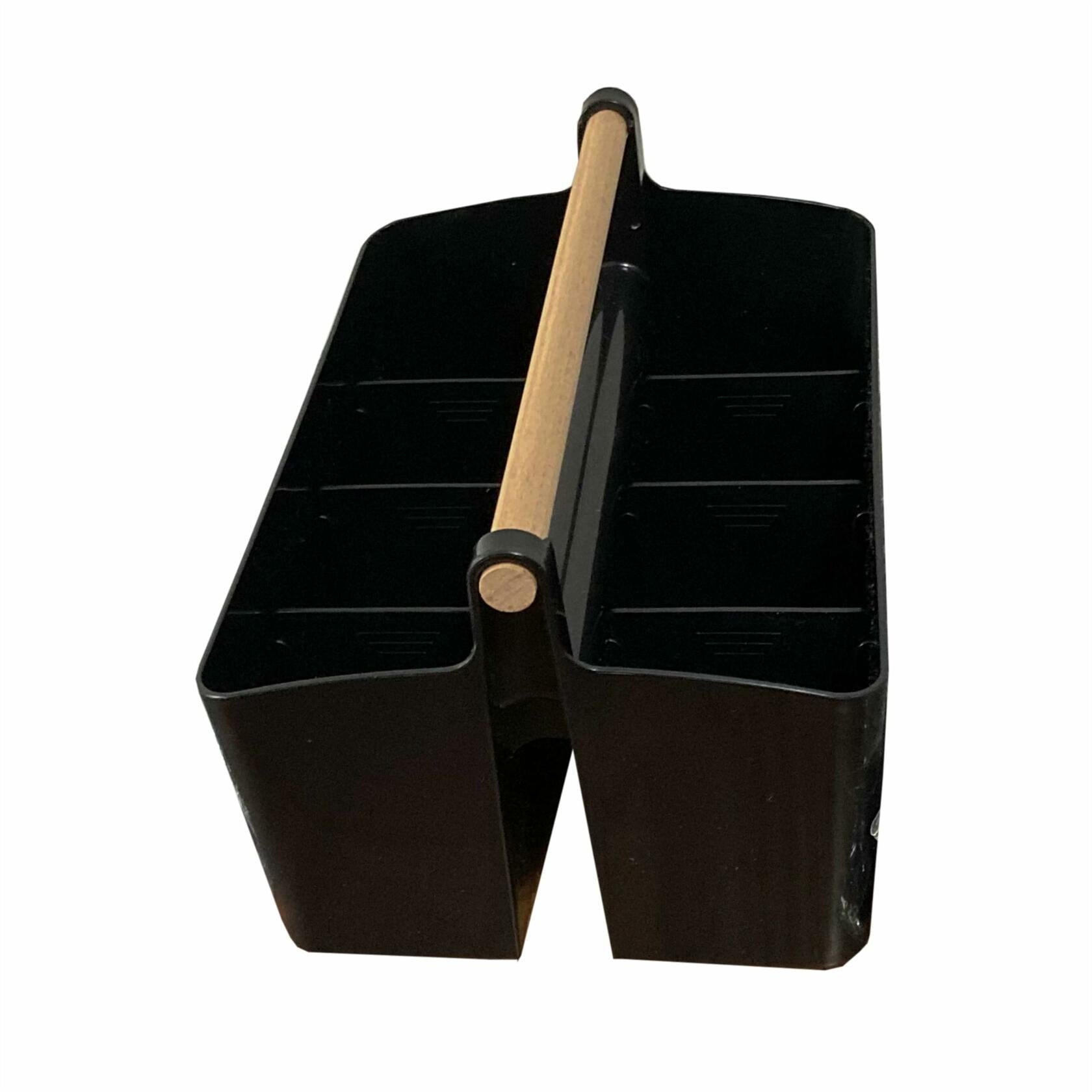 LUEUR Cleaning Caddy Organizer with Handle, Multiple Compartments, Black