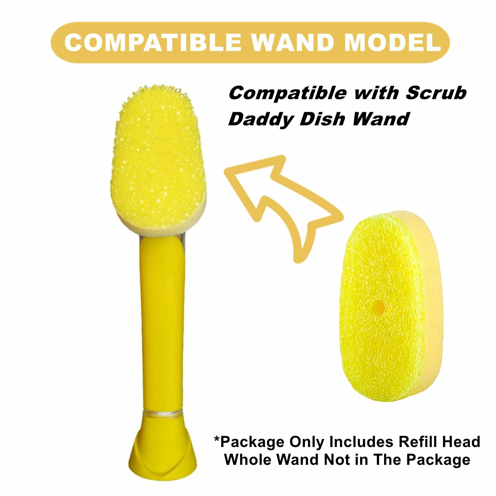 Yieyosd Compatible Dish Daddy Refill Heads 4Pack Yellow Sponge Refills