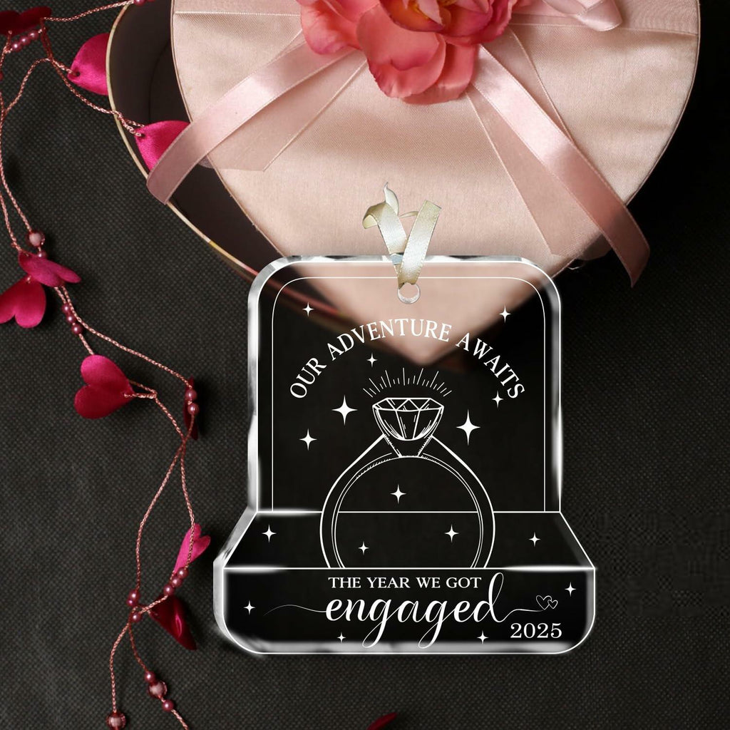 NewEleven Valentines Day Gifts 2025 Glass Ornaments for Couples Engaged 2025