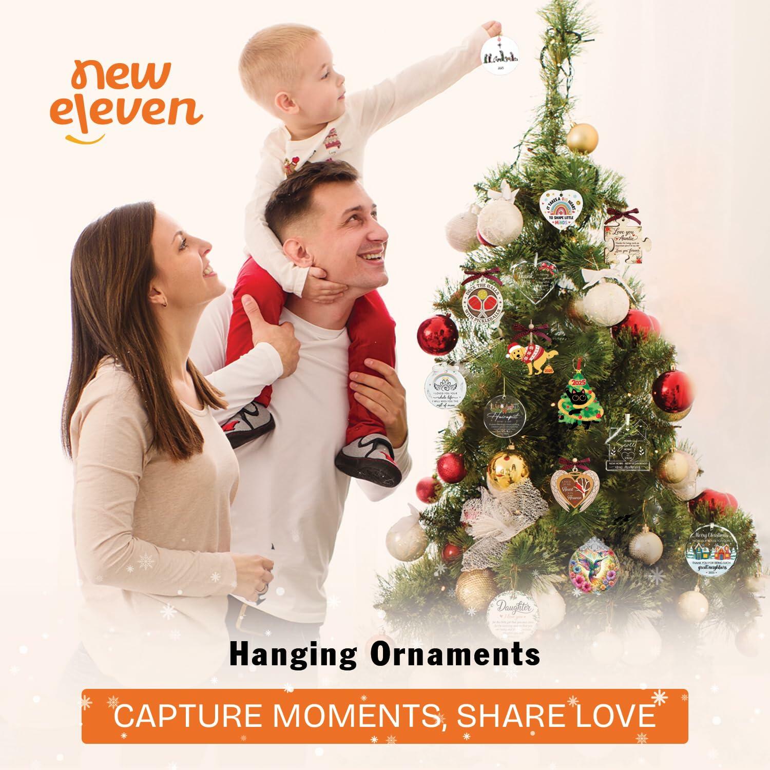 NewEleven Valentines Day Gifts 2025 Glass Ornaments for Couples Engaged 2025