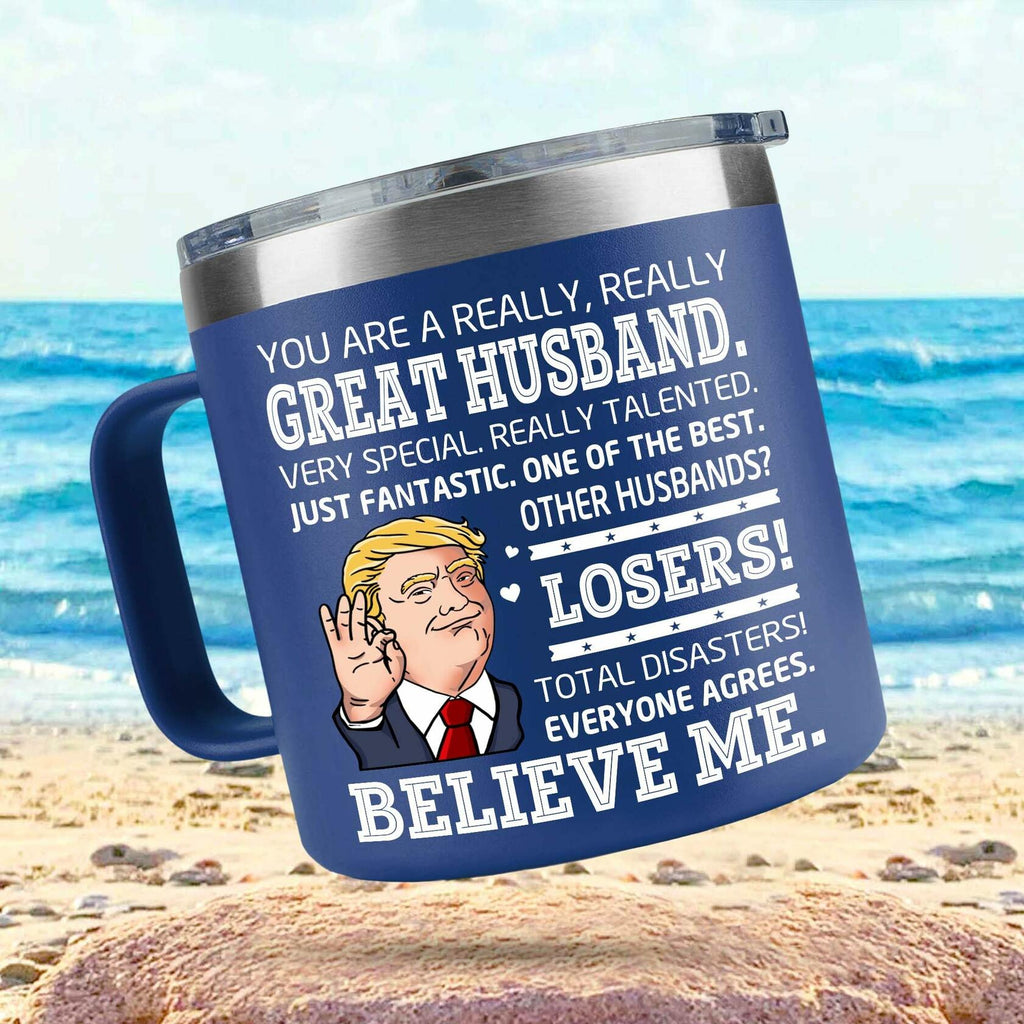BECHUSKY Christmas Mug for Husband - Stainless Steel 14oz Best Hubby Ever
