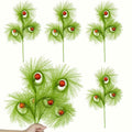 babyye 6 Pcs Christmas Tree Topper 17in Green Curly Plush Decorations