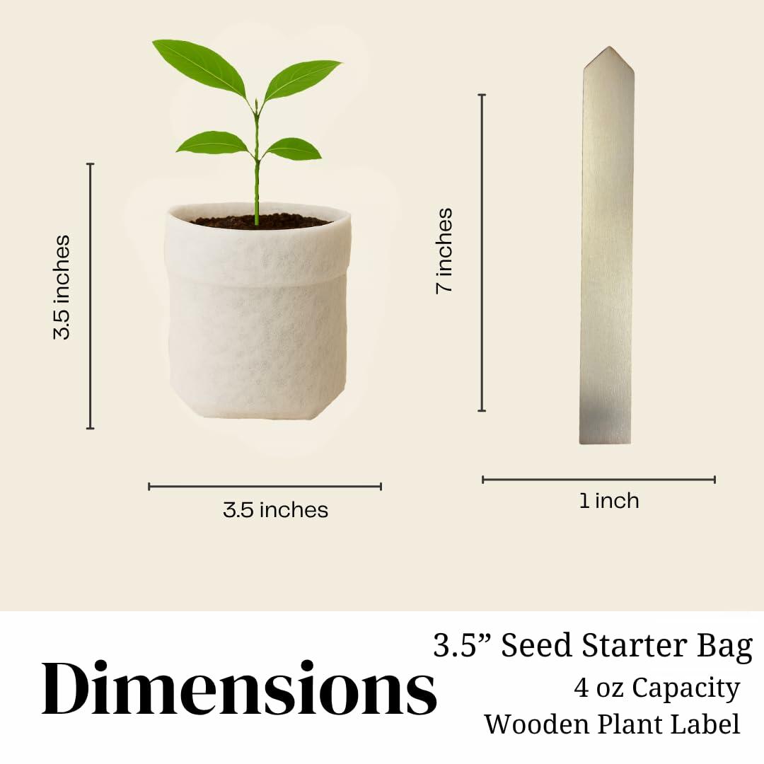 Eden Reclaimed 15-Pack Biodegradable 3.5" Plant Grow Bags with Labels