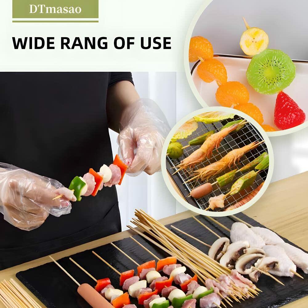 DTmasao 200PCS 8" Bamboo Skewers BBQ Kabob Grilling Kitchen Crafting
