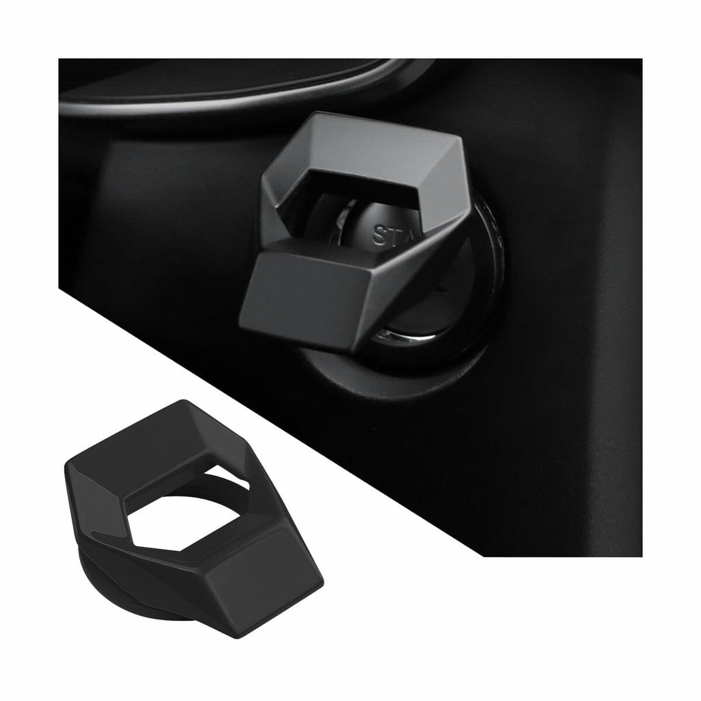 KHGUZ Car Start Stop Button Cover Zinc Alloy Ignition Trim Gun Black