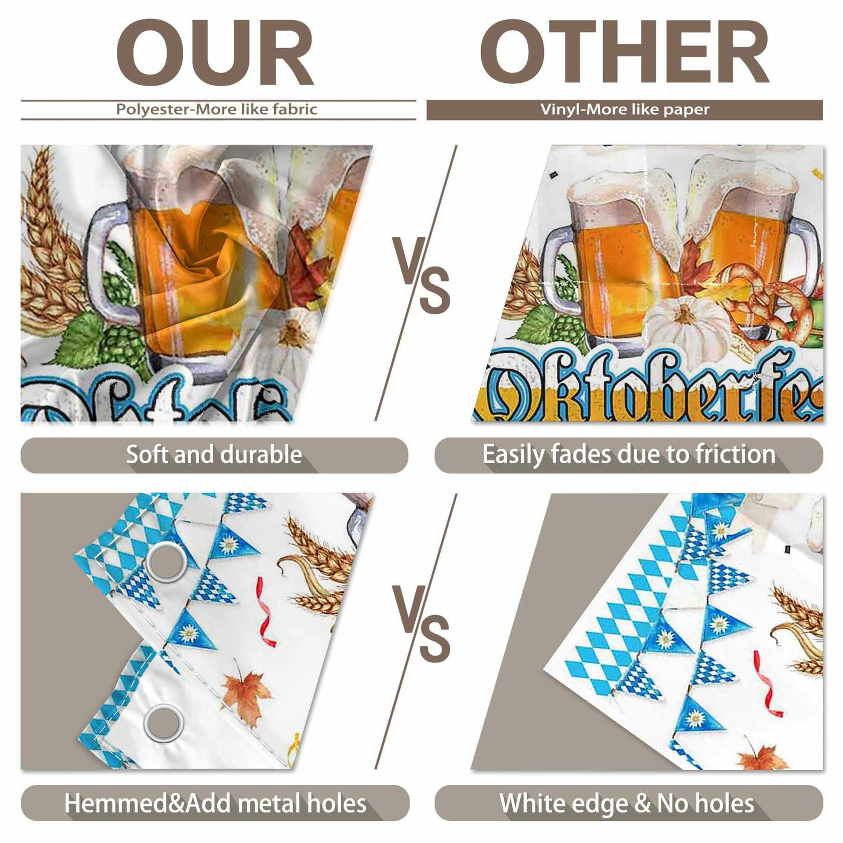 ZTHMOE Oktoberfest Photography Backdrop 72x43inch Blue White Bavarian