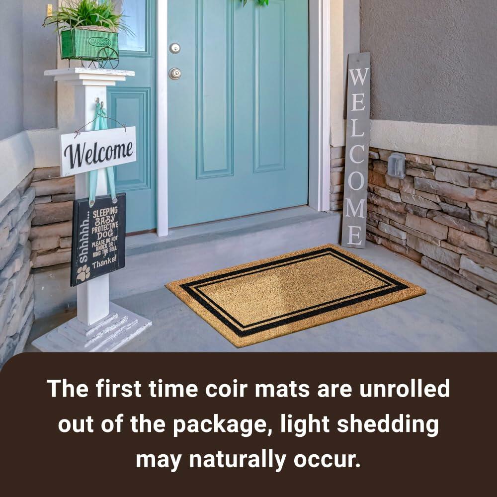 KANKUN Coco Coir Door Mat Heavy Duty Backing Welcome 17x30 Halloween3