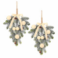 Super Holiday 2PCS Beige Velvet Bow Ball Christmas Decorations Flocked