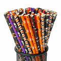 YAOSHENG Halloween Paper Straws 200pcs Biodegradable Mixed Styles Party