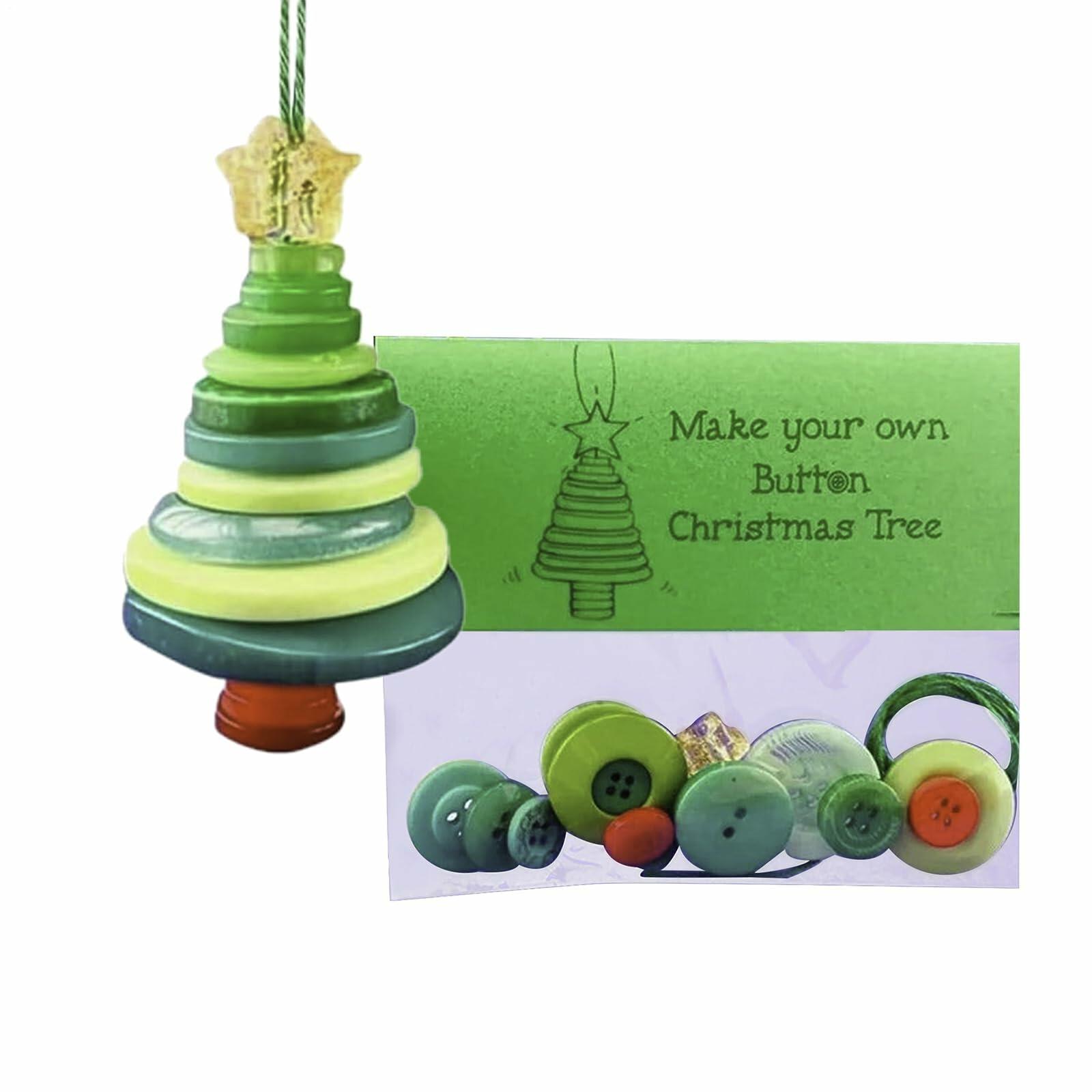 Vrogadso DIY Button Christmas Tree Ornament Kit Multicolor Standard Size