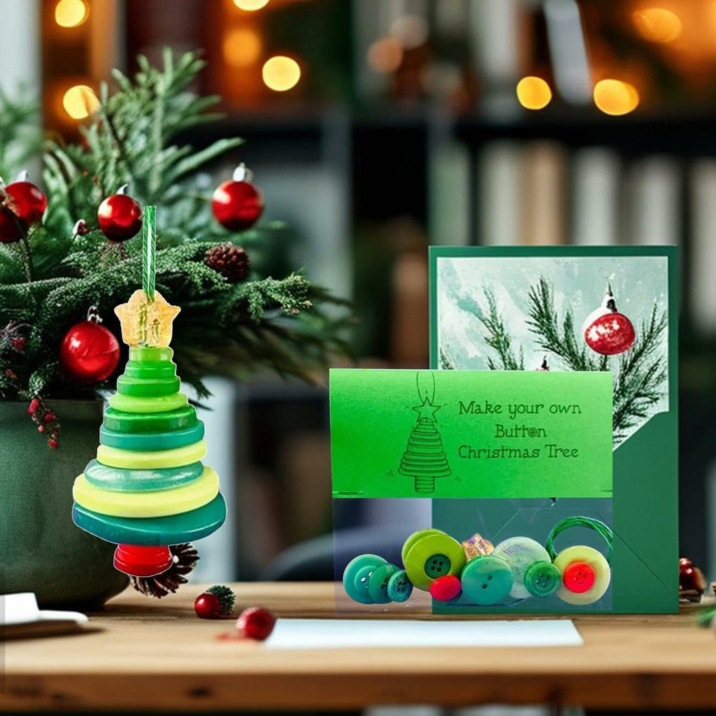 Vrogadso DIY Button Christmas Tree Ornament Kit Multicolor Standard Size