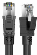 Qiuean Cat 8 Ethernet Cable 1.5ft Black RJ45 Shielded Patch Cord LAN