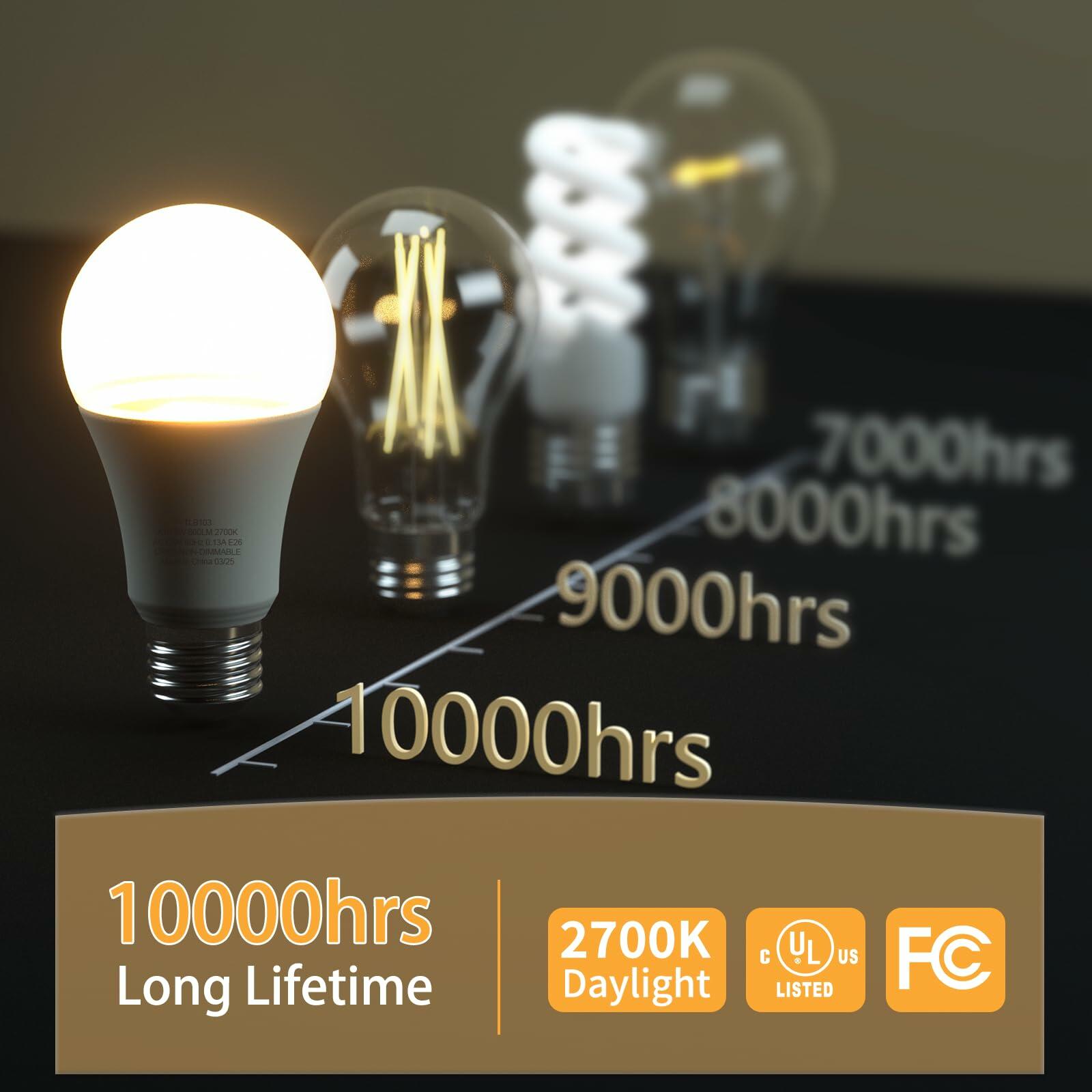 novapollo A19 9W LED Bulb 800 Lumens 2700K Soft White 6 Pack