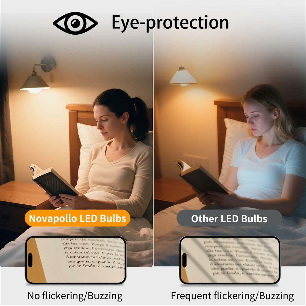 novapollo A19 9W LED Bulb 800 Lumens 2700K Soft White 6 Pack