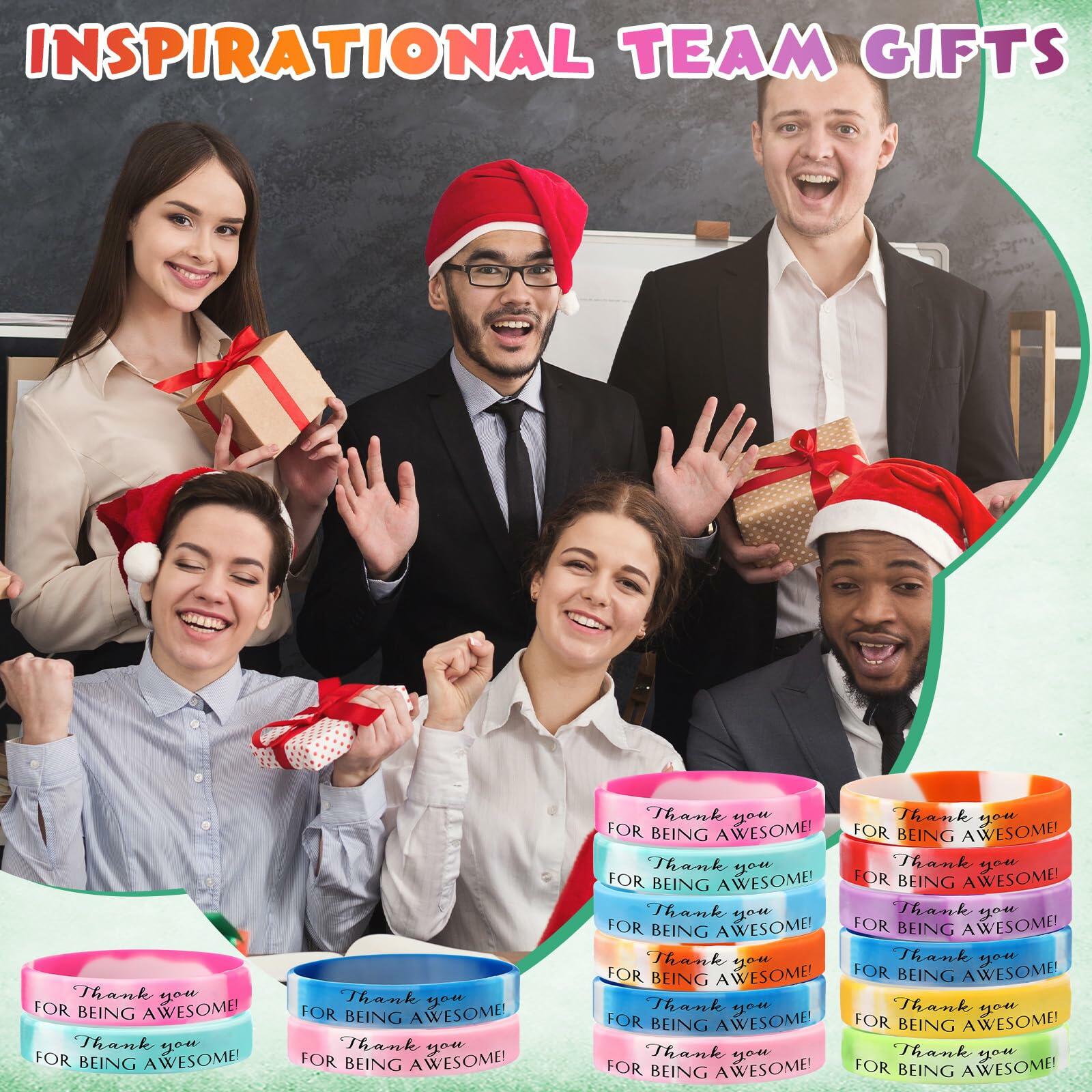 Sieral 120 Pcs Valentine Motivational Silicone Wristbands Joyous Color