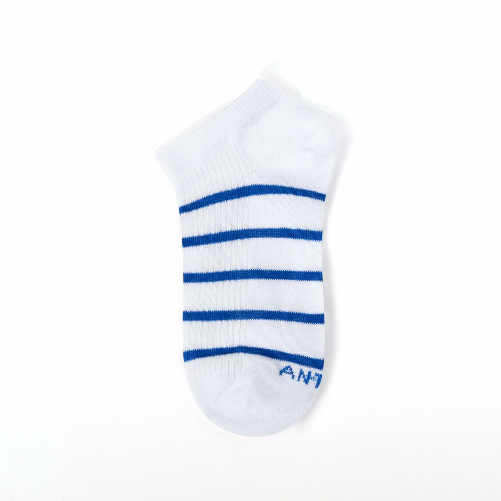 ANT21T Athletic Ankle Socks Low Cut Gray White Black Blue 4 Pairs