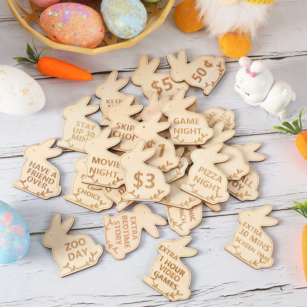 CypherX Halloween Wood Craft Tokens for Kids, 30 Pieces, DIY Activity & Rewards