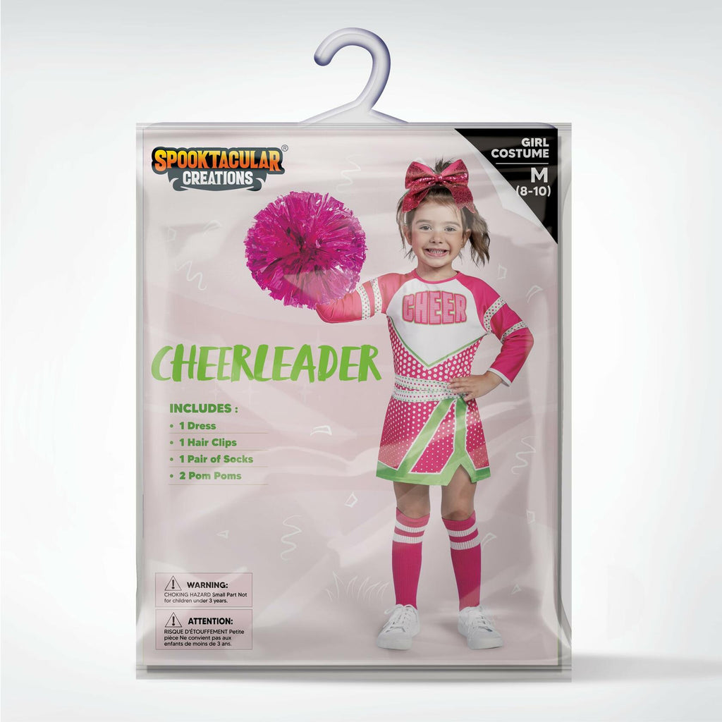 Spooktacular Creations Girls Cheerleader Costume Long Sleeve Size L