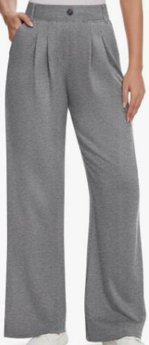 M MOTEEPI Business Casual Wide Leg Dress Pants Dark Grey Size M