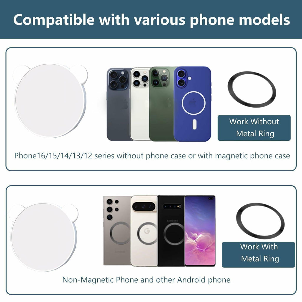 QxbBox Magnetic Selfie Mirror for Back Camera Compatible with Magsafe Case White