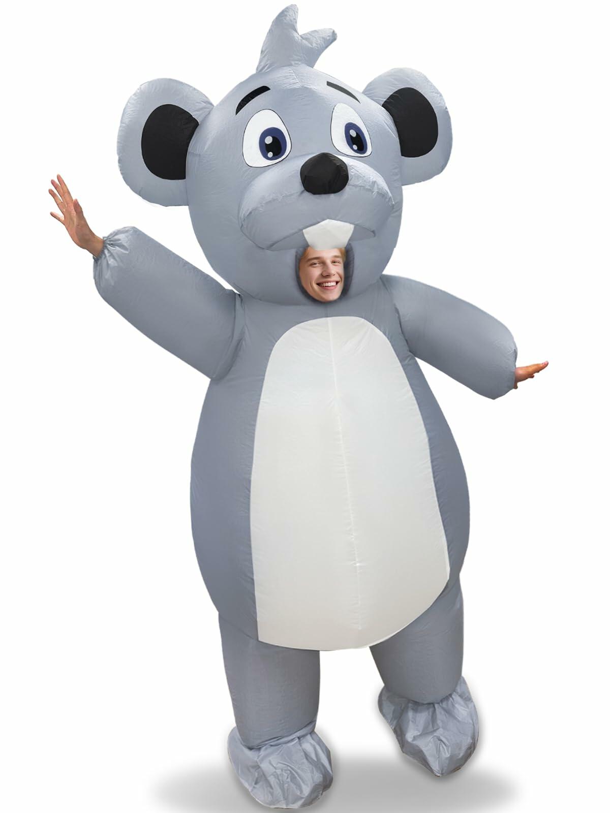 Camlinbo Inflatable Adult Blow Up Rat Costume Body Suit Multicolor One Size