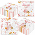GREHUMOR Spooky One Birthday Napkin Pink Halloween Girl 1st Birthday