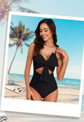 IFFEI Women One Piece Swimsuit Tummy Control High Waisted Black Size M