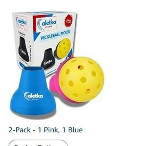 aletka 2-Pack Pickleball Ball Retriever Paddle Suction Cup Blue Pink