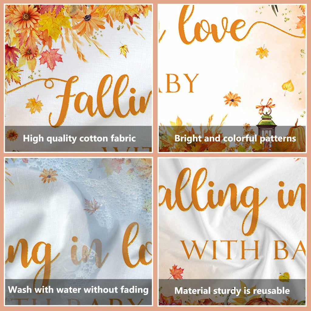 AIBIIN Baby Shower Pumpkin Backdrop Yellow 70.8x43.3 inch Fall Decor