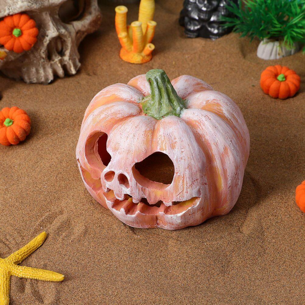 Pumpkin Shaped Fish Hideout House Tank Decor Aquarium Fish Tank Decoration