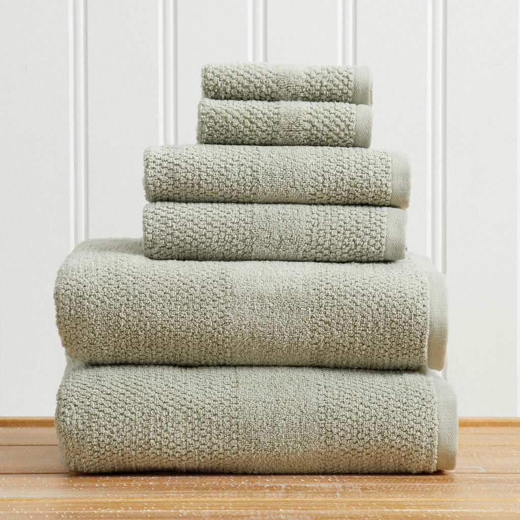 100% Cotton Woven Texture Bath Towel Set - Marbella Collection