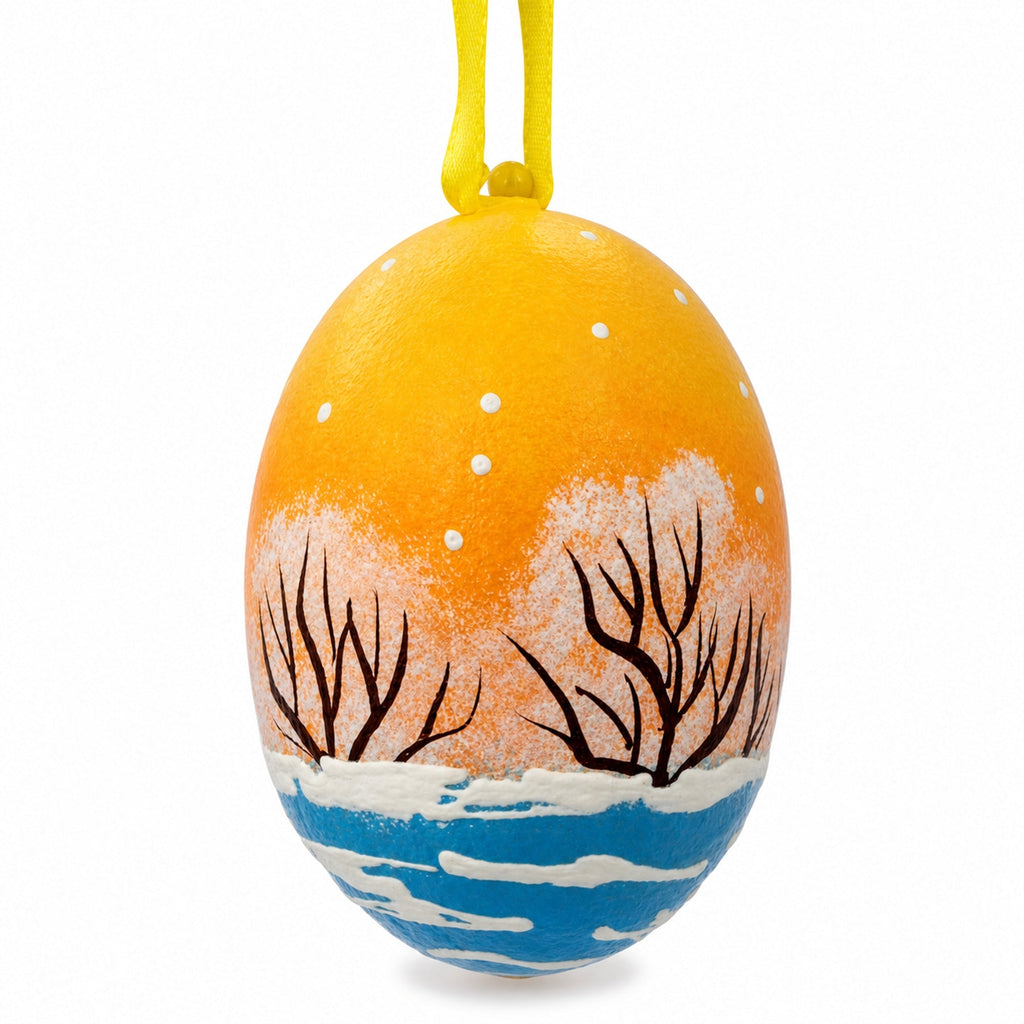 White Bunny with Gift Wooden Christmas Ornament