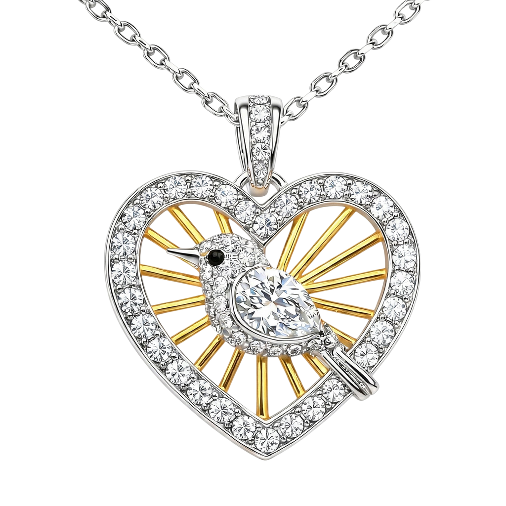 Little Bird Heart Necklace for Women