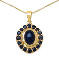 3.02 Carat Genuine Blue Sapphire .925 Sterling Silver Pendant