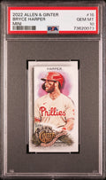 Graded 2022 Topps Allen & Ginter Bryce Harper #16 Mini Baseball Card PSA 10 Gem Mint
