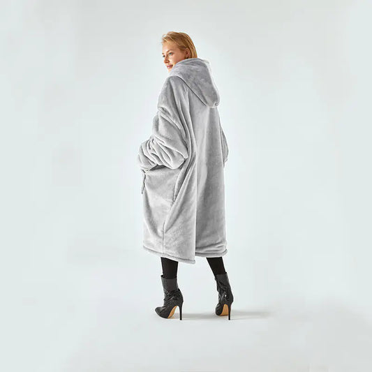 Amazon Thick Cozy Blanket with Hooded Robe for Comfort