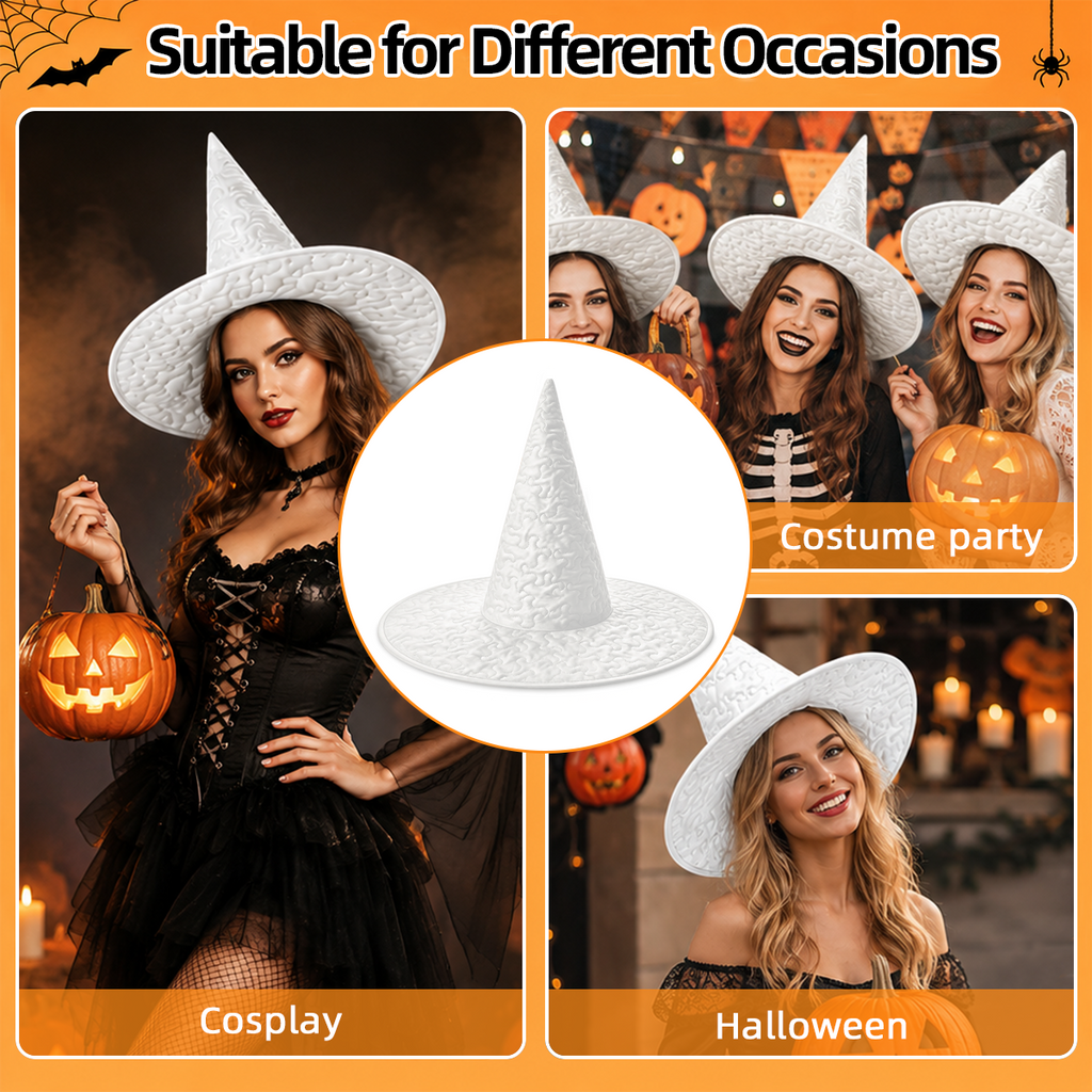 Personalized Halloween Witch Hat with Custom Name – Flying Witches Pattern Costume Hat for Adults & Teens