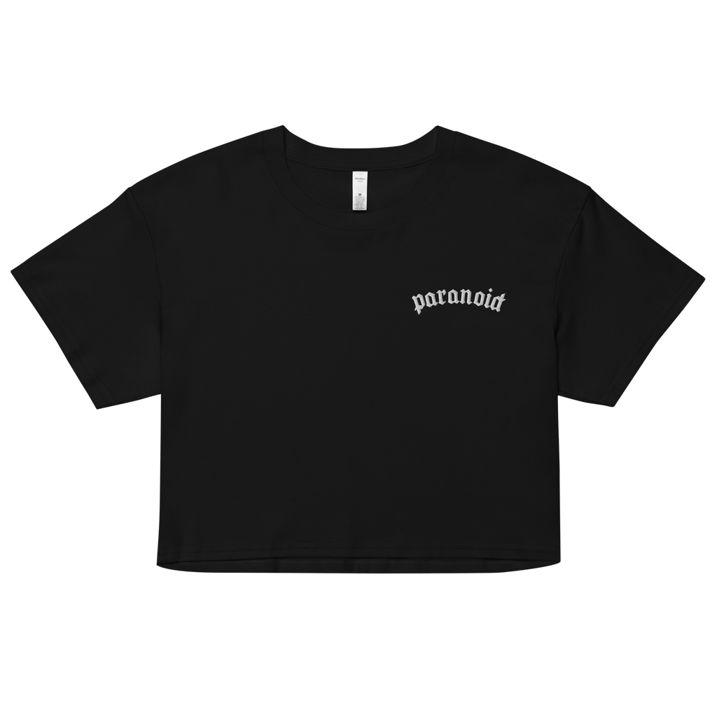 Paranoid Embroidered Crop Top
