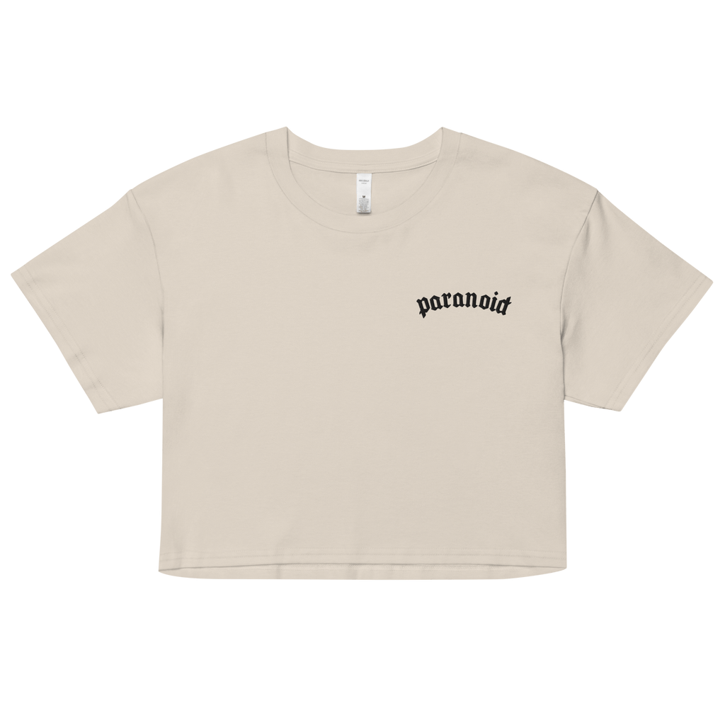 Paranoid Embroidered Crop Top
